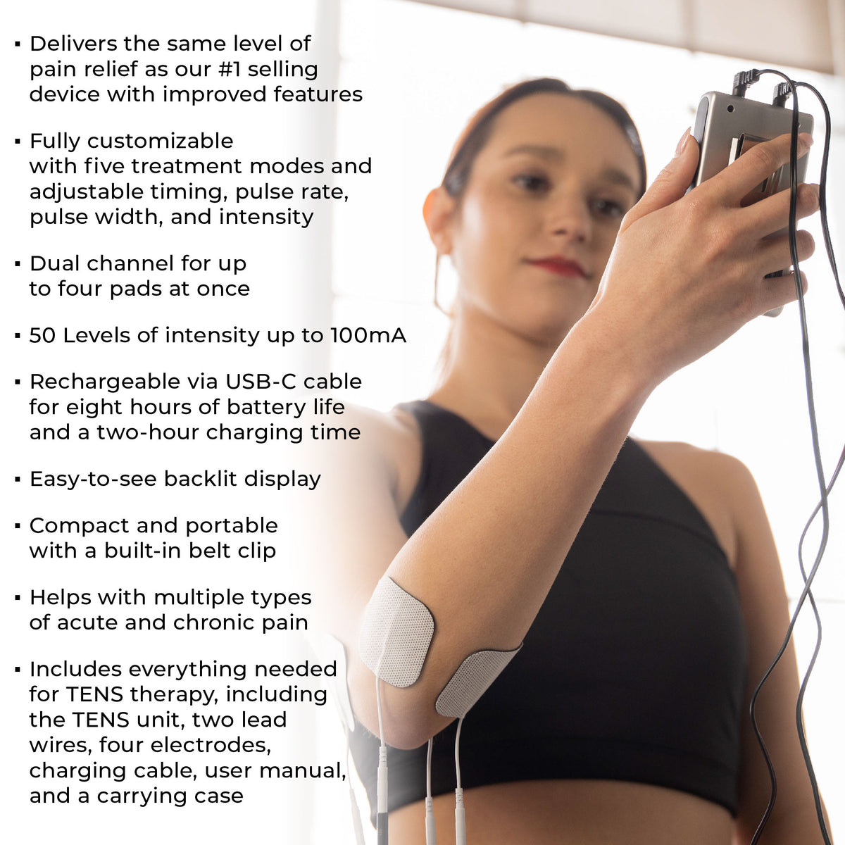 TENS 7000 Rechargeable TENS Unit Muscle Stimulator, 48 Pack Electrodes and  Pain Relief Device - Advanced TENS Machine for Effective Back Pain Relief