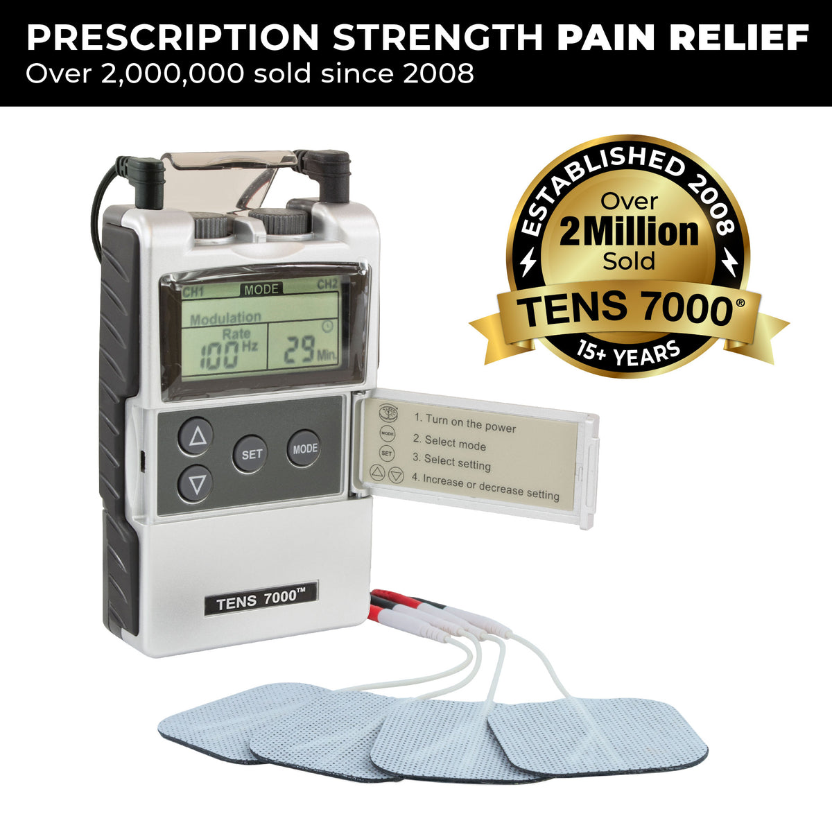 Tens Rake TENS 7000 2nd Edition Digital TENS Unit - The #1 TENS Unit
