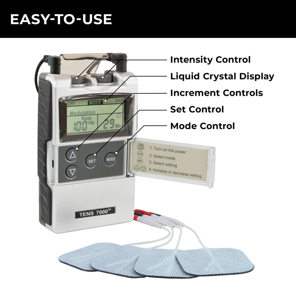 TENS 7000 2nd Edition Digital TENS Unit Kit With Accessories - TENS 7000