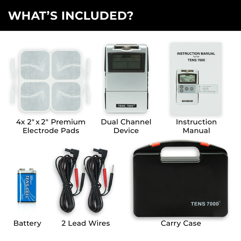 TENS 7000 2nd Edition Digital TENS Unit Kit With Accessories - TENS 7000