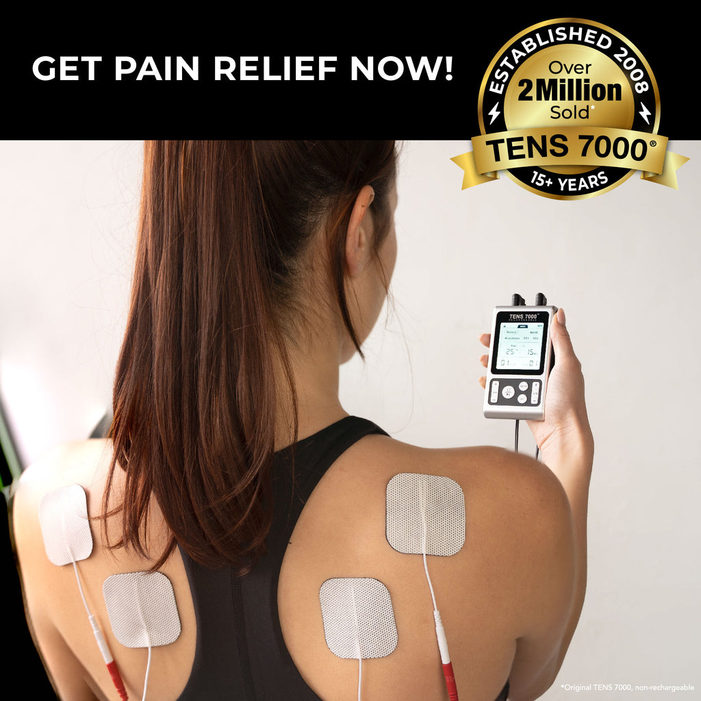 TENS 7000 Rechargeable TENS Unit Muscle Stimulator and Pain Relief Machine - TENS7000.com