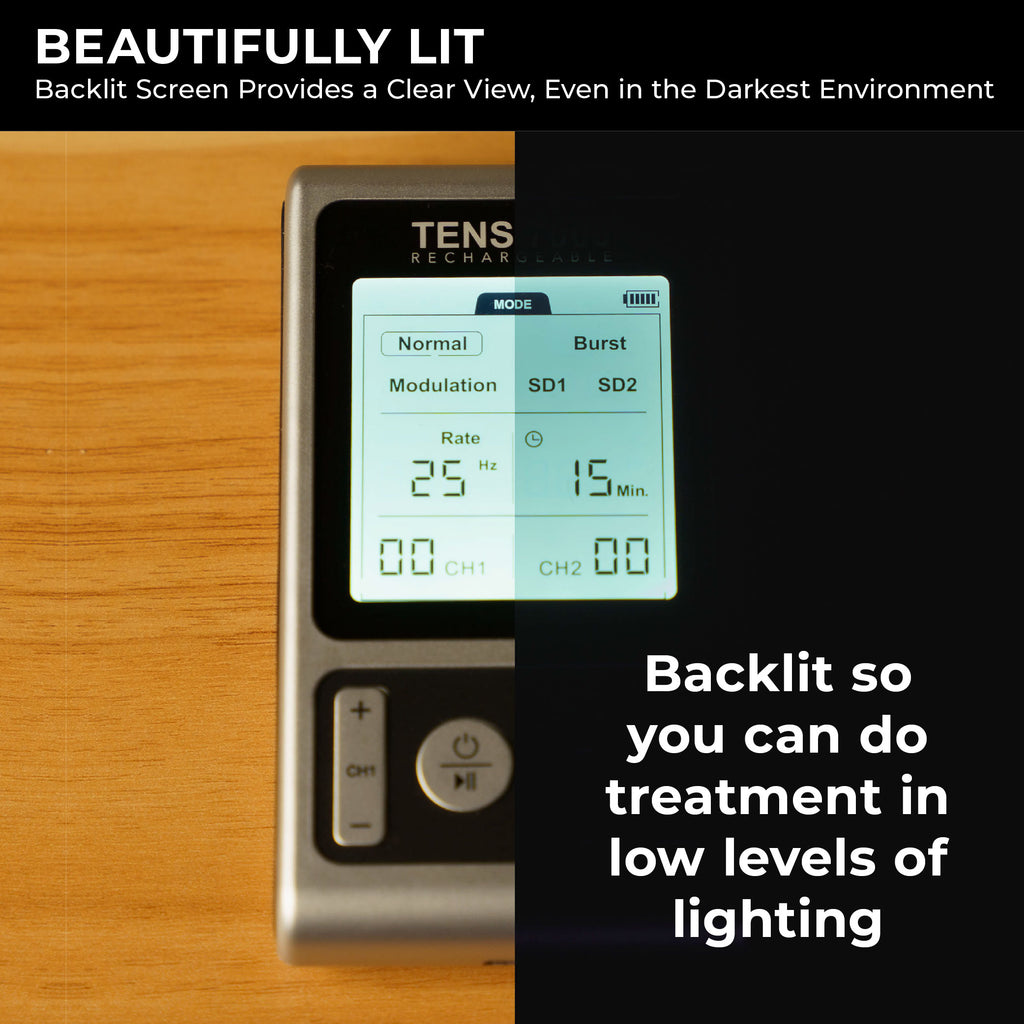 TENS 7000 Rechargeable TENS Unit Muscle Stimulator and Pain Relief Machine - TENS7000.com