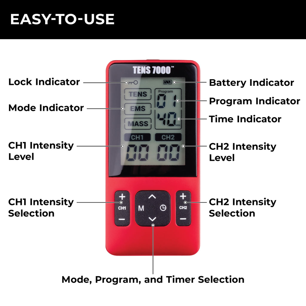 TENS 7000 Sport Recovery TENS Unit with TENS, EMS, & Massage