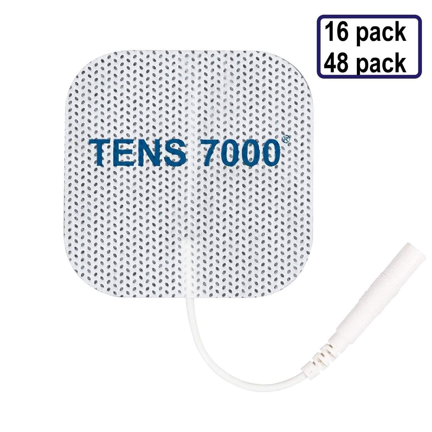 Tens Wired Electrodes Compatible with Tens 7000, Tens 3000 - 16 Premium 2 inchx2 inch Wired Replacement Pads for Tens Units - Intensity Tens Brand