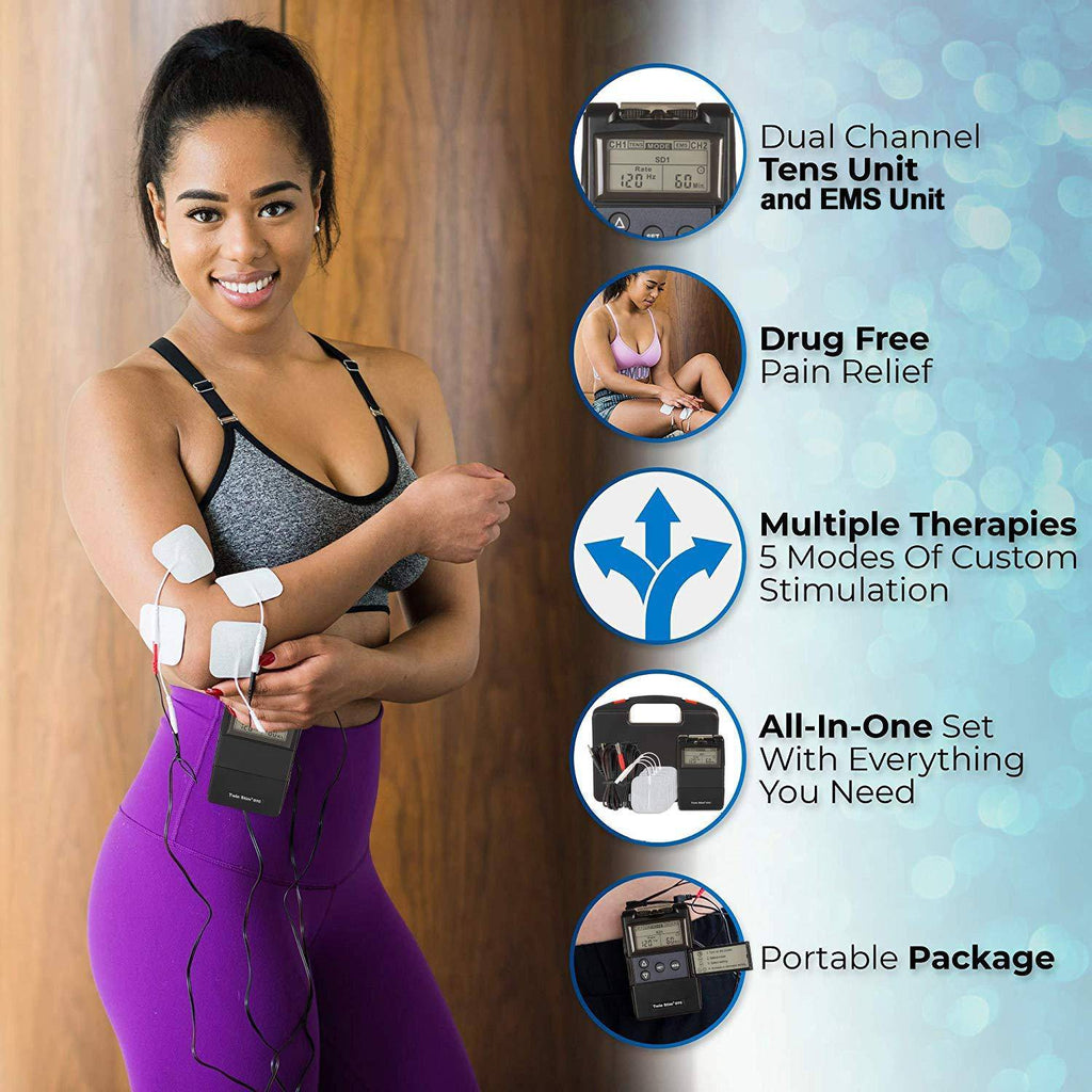 Roscoe Medical TENS Unit and EMS Muscle Stimulator, 2 Channel - TENS 7000