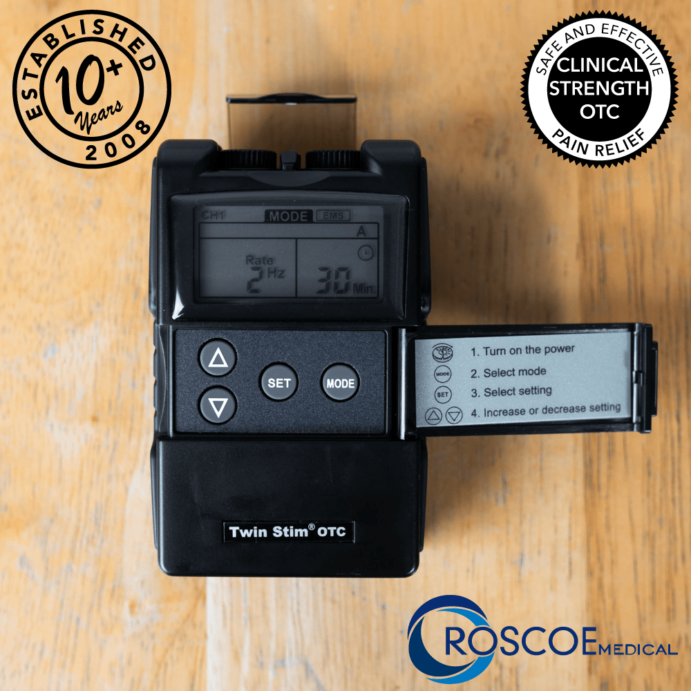 Roscoe Medical TENS Unit and EMS Muscle Stimulator, 2 Channel - TENS 7000