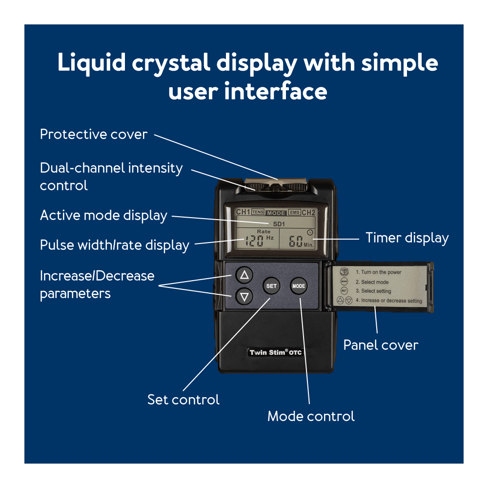 Roscoe Medical TENS Unit and EMS Muscle Stimulator, 2 Channel - TENS 7000
